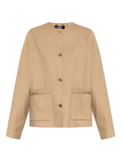 VERSACE MEDUSA-EMBELLISHED WOOL JACKET