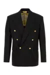 Versace Wool Blazer In Black