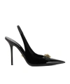 Versace Gianni Ribbon Medusa Patent Slingback Pumps In Black