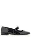 Versace Open-toe Ballet Flats In Gianni Ribbon In Black