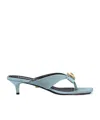 Versace La Medusa Satin Sandals In Blue