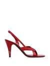 Versace Gianni Crossover-strap Sandals In Red