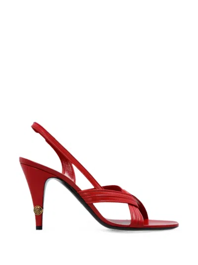 Versace Gianni Crossover-strap Sandals In Red