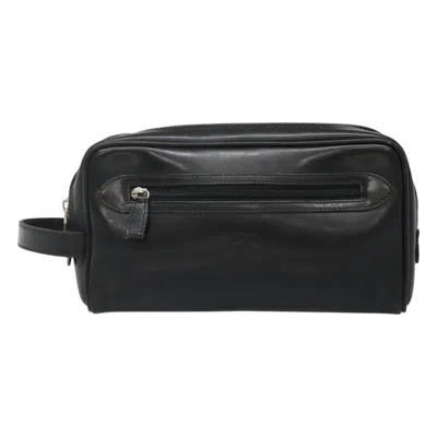 Pre-owned Versace Gianni Leather Clutch Bag () In Black