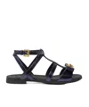Versace Gianni Logo Sandals In Black