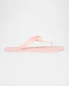 Versace Gianni Medusa Rubber Ribbon Thong Sandals In Dusty Rose-oro
