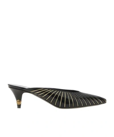 Versace Gianni Nappa Mules 55 Mm In Black