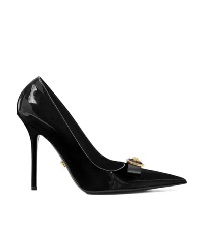 Versace Gianni Pointed-toe Pumps In Black