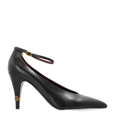 Versace Gianni Pointed-toe Pumps In Black
