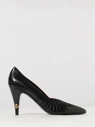 Versace Gianni Quilted Leather Pumps With Medusa Logo And Stiletto Heel In Black