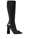 Versace Gianni Ribbon Leather Knee-high Boots In Black