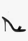 Versace Medusa Head Plaque Leather Sandals In Black