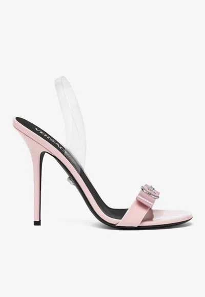 Versace Gianni Ribbon Stiletto-sandalen In Pink