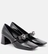 Versace Gianni Ribbon Embellished Patent-leather Pumps In Black
