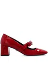 Versace Gianni Ribbon 55mm Pumps In Rot
