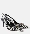 Versace Dalmatian Gianni Ribbon Slingback Pumps 85 Mm In Black