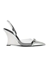 Versace Gianni Ribbon Wedge-pumps 95mm In White