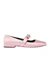 Versace Gianni Ribbon Ballerina Shoes In Pink
