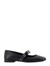 Versace 20mm Leather Ballerina Flats In Black