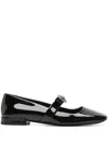 Versace Gianni Ribbon Ballerinas In Black