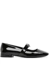 Versace Gianni Ribbon Ballerinas In Black