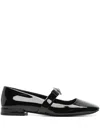 Versace Gianni Ribbon Ballerinas In Black