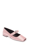 Versace Gianni Ribbon Ballerina Shoes In English Rose