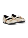 Versace Gianni Ribbon Ballet Flats In Gold