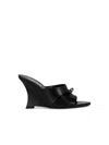 Versace Gianni Ribbon 95 Wedge Mules In Black
