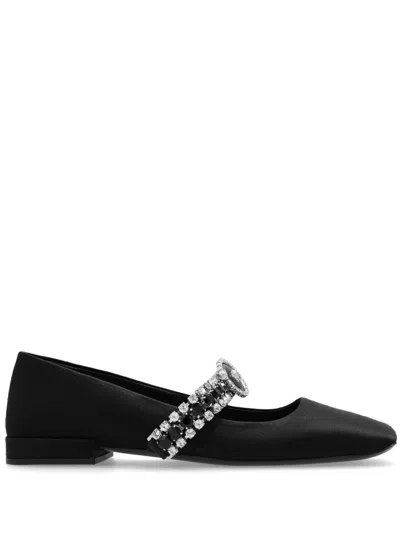 VERSACE GIANNI RIBBON CRYSTAL BALLERINA SHOES