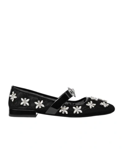 VERSACE VERSACE MESH GIANNI RIBBON BALLERINAS