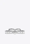 Versace Gianni Ribbon Cuff Ring In Silver