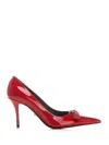 Versace Gianni Ribbon Escarpins Vernis 85 Mm In Red