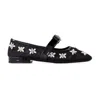 Versace Gianni Ribbon Flat Shoes In Black