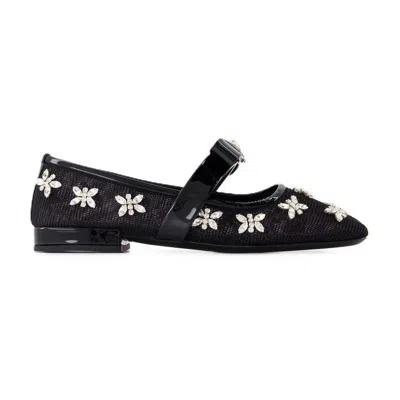 VERSACE VERSACE GIANNI RIBBON FLAT SHOES