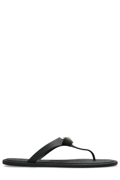 Versace Black Gianni Ribbon Flip-flops
