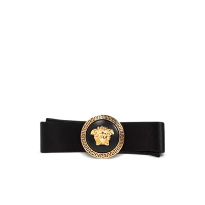 Versace Gianni Ribbon Hair Clip In Black