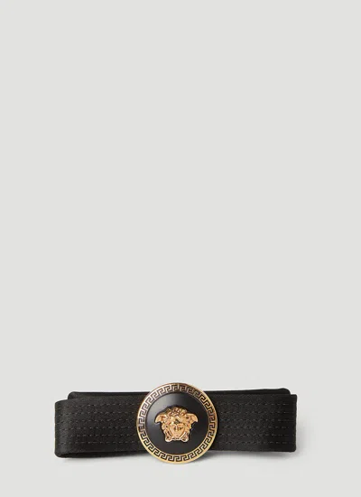 Versace Gianni Ribbon Hair Clip In Black