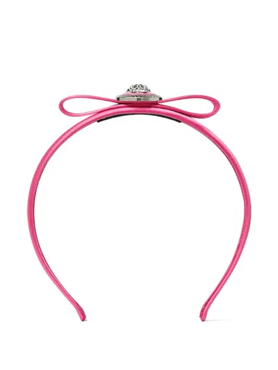 Versace Gianni Ribbon Headband In Pink