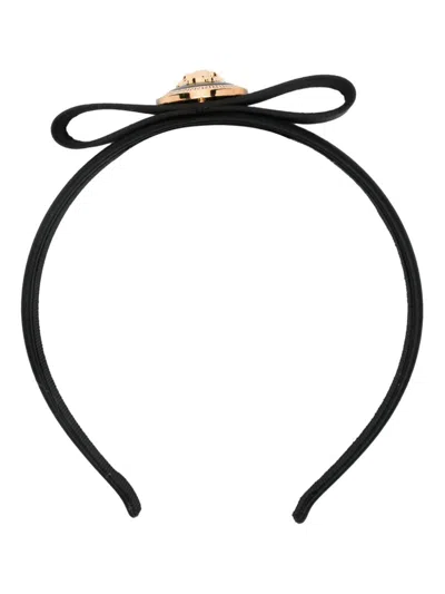 Versace Gianni Ribbon Headband In Black