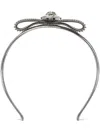 Versace Gianni Ribbon Mesh Headband In Grey