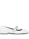 Versace Medusa Bow Open Toe Mary Jane Flat In 白色