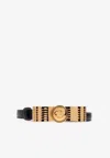 Versace Medusa Logo-plaque Belt In Black