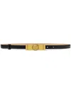Versace Gianni Ribbon Leather Belt In Grey