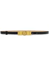 Versace Gianni Ribbon Leather Belt In Metallic