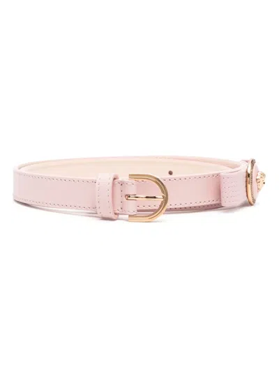 Versace Medusa Bow-detail Leather Belt In Pink