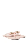 Versace Pink Gianni Ribbon Flip-flops In Dusty Rose-oro