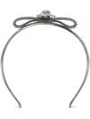 Versace Gianni Ribbon Mesh Headband In Silver