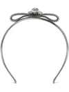 Versace Gianni Ribbon Mesh Headband In Silver