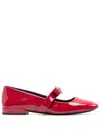 Versace Gianni Ribbon Ballerines In Red